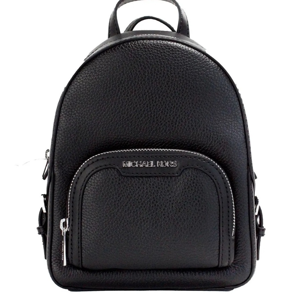 New Michael Kors Jaycee Extra-Small Pebbled Leather Convertible Backpack Black